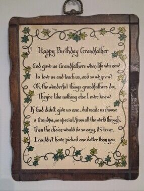 Jerry Schultz Co. 1960s/70s Carved Pine Iconic Wall Plaque - "Grandfather"